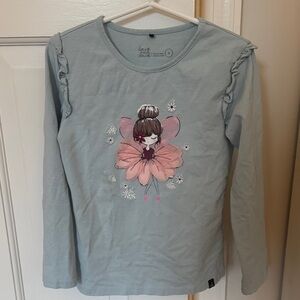 Deux par Deux Fairy Graphic Long Sleeve Shirt - Light Blue